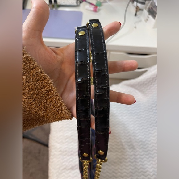 Coach Poppy Lurex Tartan Chain Slim Tote - Picture 3 of 12